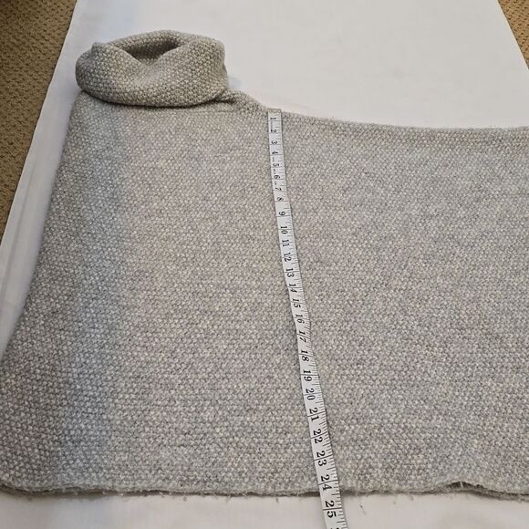 Nili Lotan Turtleneck Alpaca Merino Wool Seed Stitch Cape Poncho Heather Grey S - Picture 6 of 9